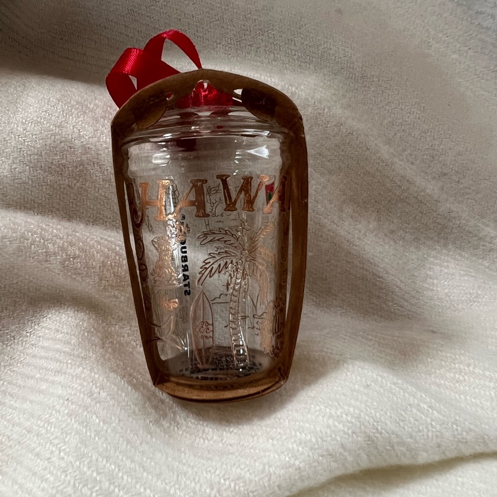 NEW! 2022 Starbucks Hawaii Glass Ornament. Starbucks Merch Only Bought In Hawaii